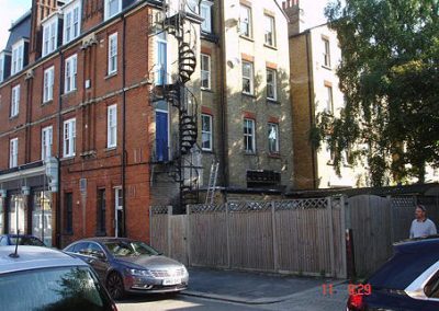 The rear of the property where two retail units were being combined into one. NJC building consultants acted as party wall surveyors for the project