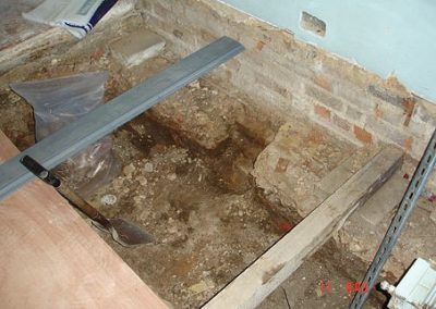 NJC building consultants prepared trial pits in their role as party wall surveyor